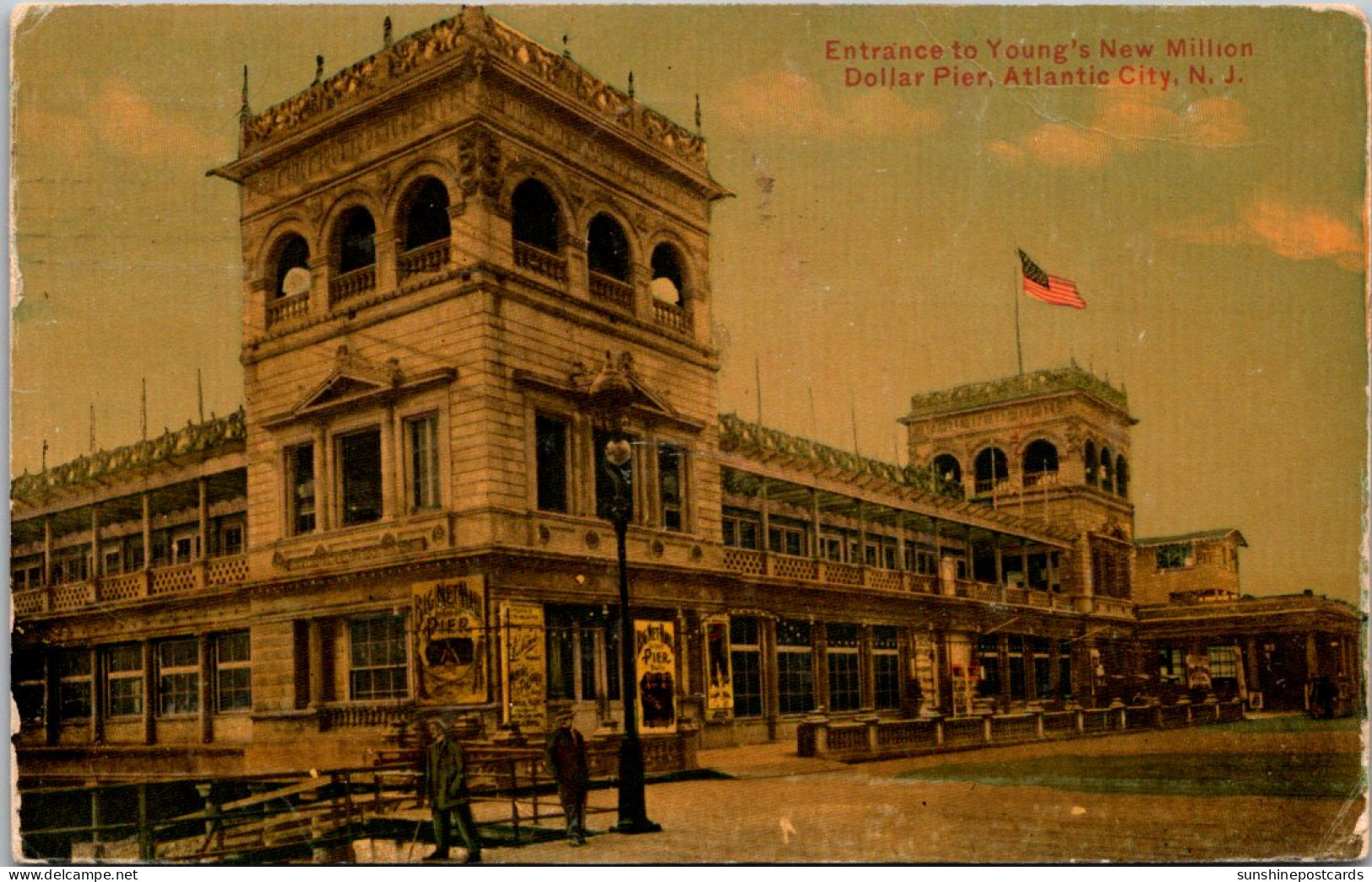 New Jersey Atlantic City Entrance To Young's New Million Dollar Pier 1910 - Atlantic City