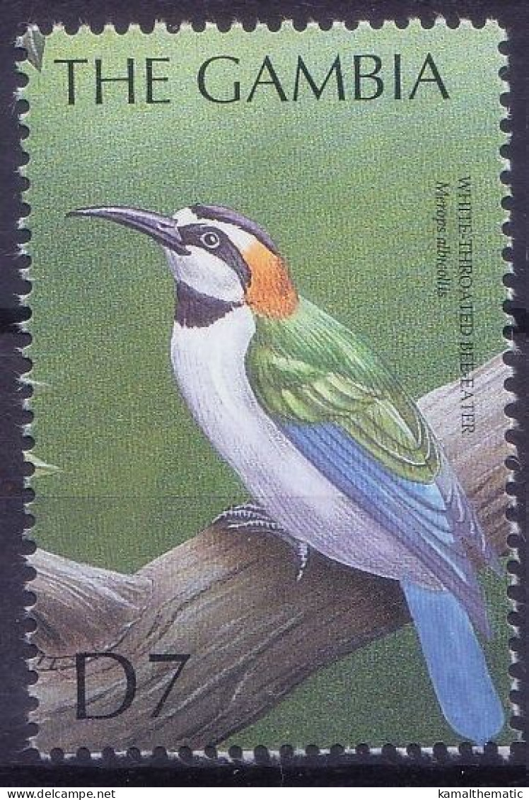 White-throated Bee-eater, Merops Albicollis, Birds, Gambia 2000 MNH - Pics & Grimpeurs