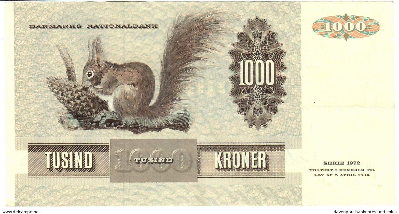 Denmark 1000 Kroner 1992 EF "Andersen/Herly" - Dinamarca