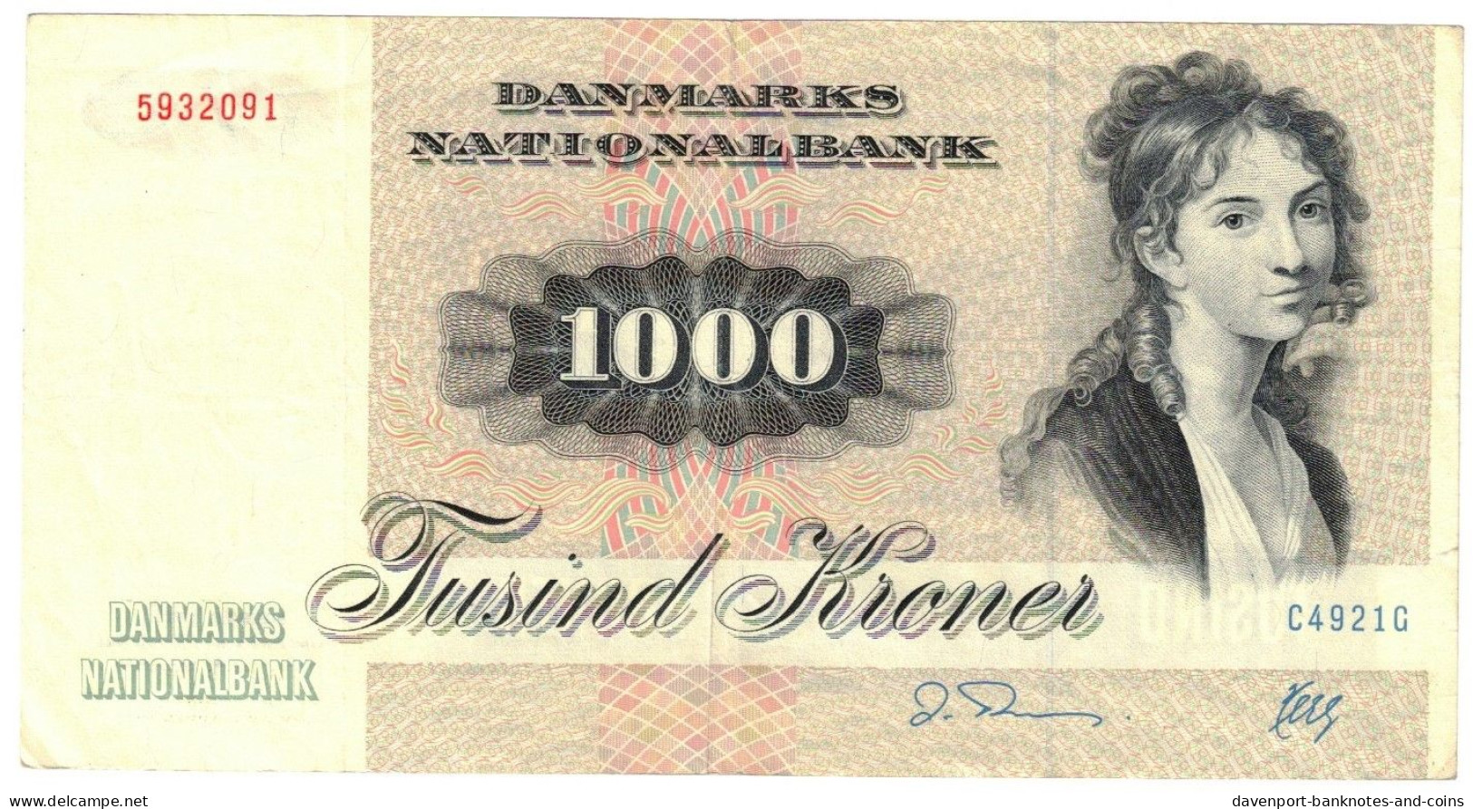 Denmark 1000 Kroner 1992 VF/EF "Thomasen/Herly" - Danemark