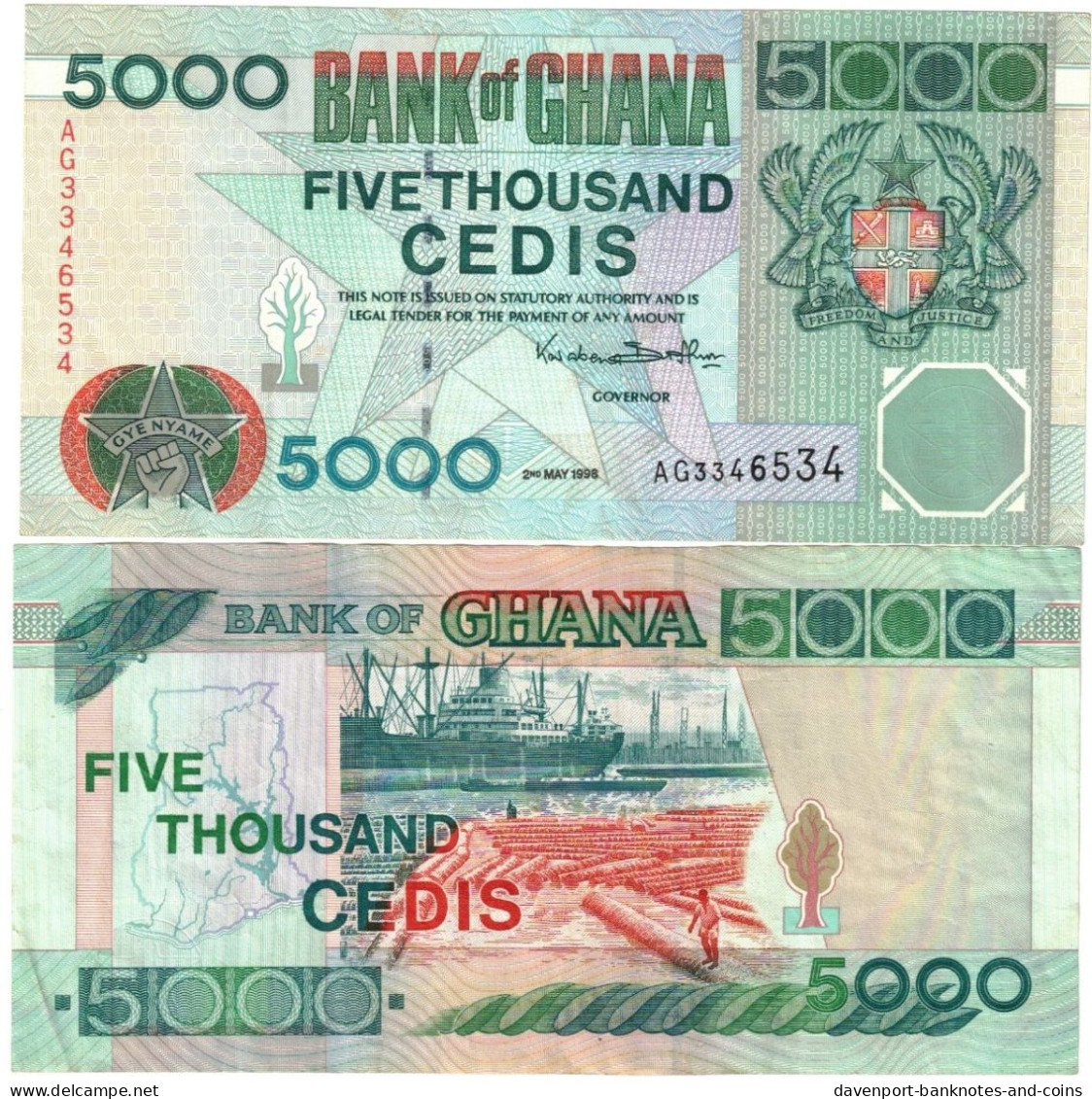 Ghana 5000 Cedis 1998 VF/EF - Ghana