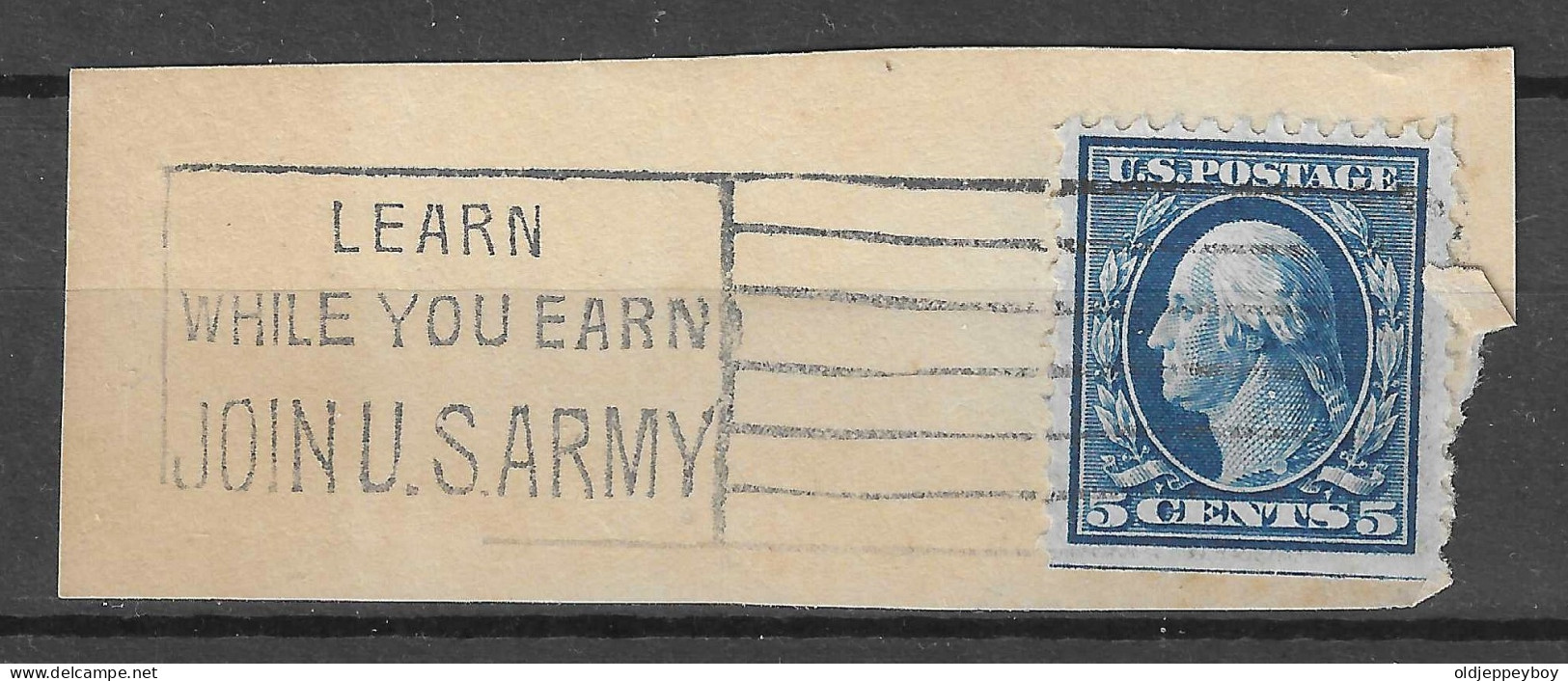 LEARN WHILE YOU EARN JOIN THE U.S.A ARMY US POSTAGE 5 CENTS COVER 1928  - Erinnofilia