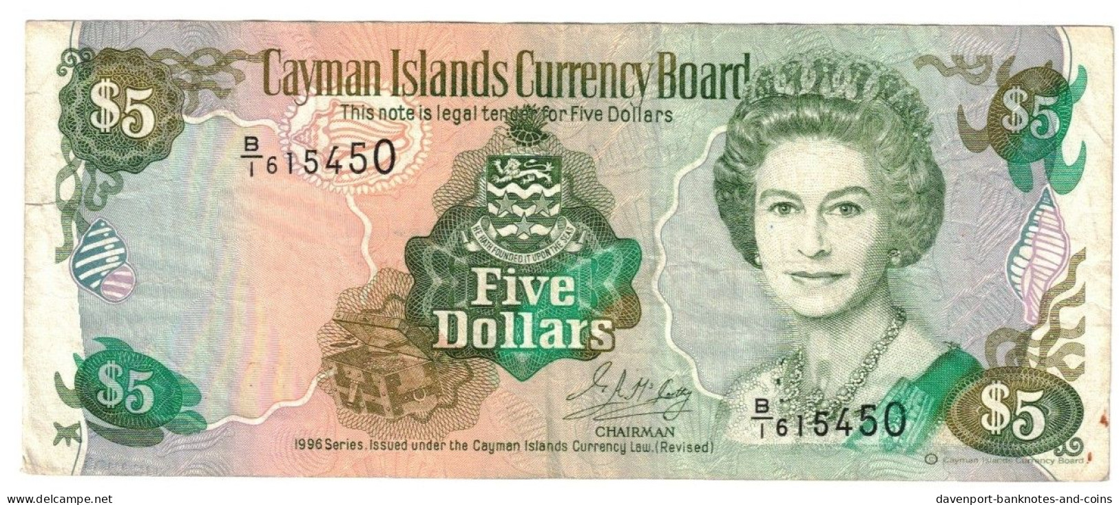 Cayman Islands 5 Dollar 1996 VF - Cayman Islands