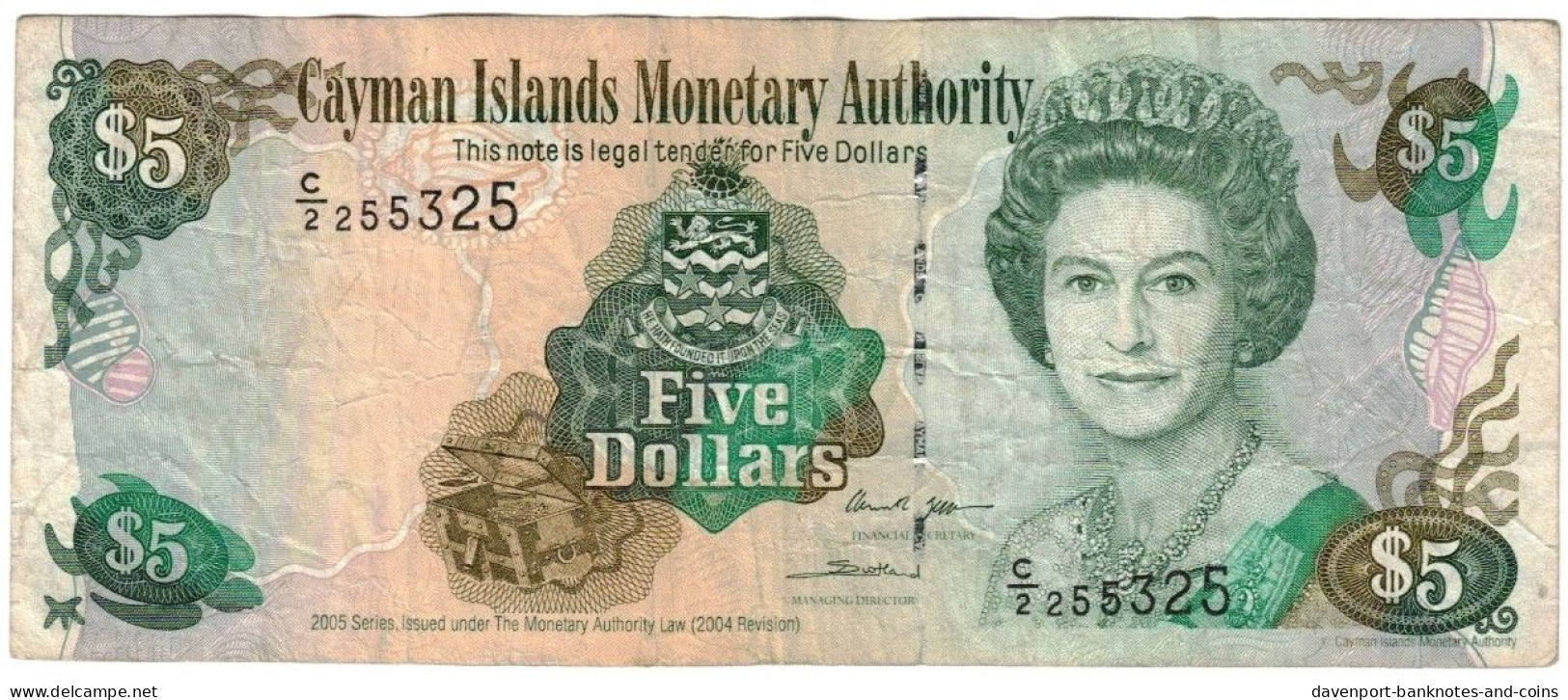 Cayman Islands 5 Dollar 2005 VF - Islas Caimán