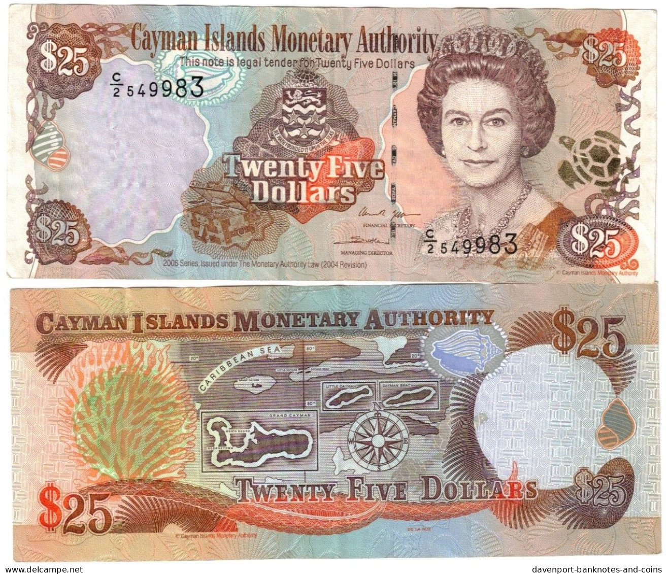 Cayman Islands 25 Dollars 2006 VF - Cayman Islands