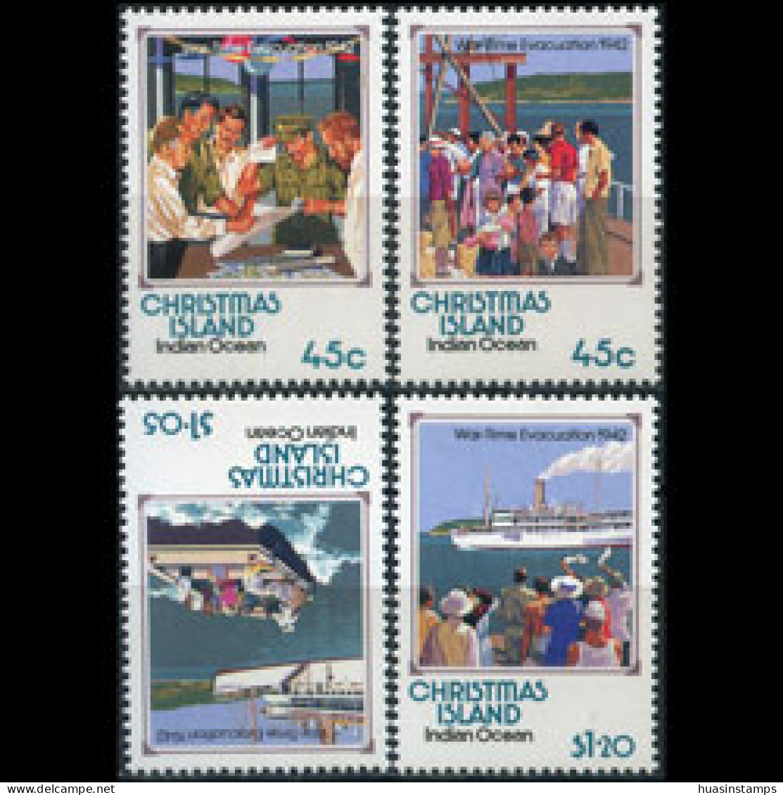 CHRISTMAS IS. 1992 - #319-22 WWII Evacuation Set Of 4 MNH - Christmas Island