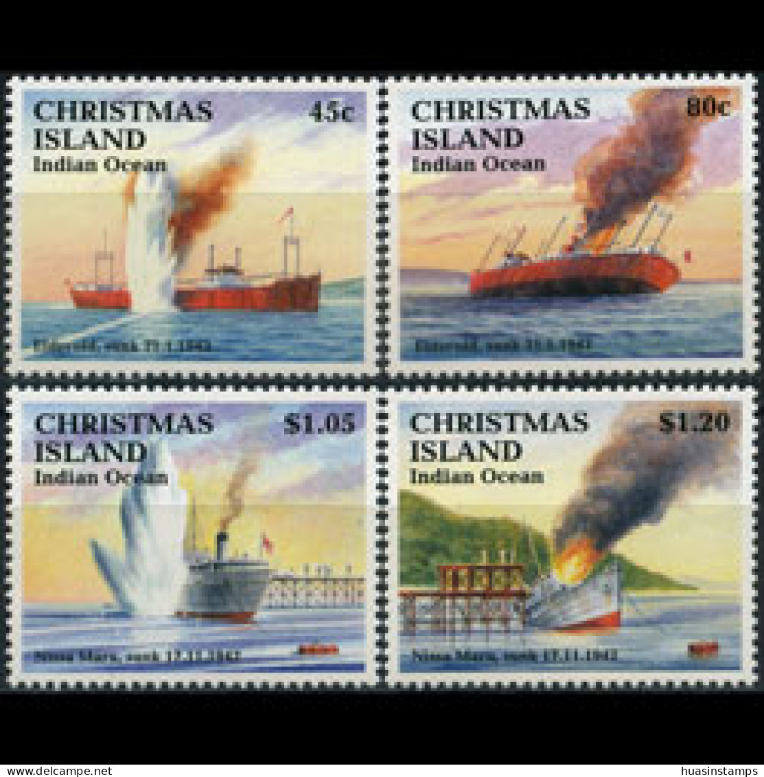 CHRISTMAS IS. 1992 - #343-6 Sinking Ships Set Of 4 MNH - Christmas Island