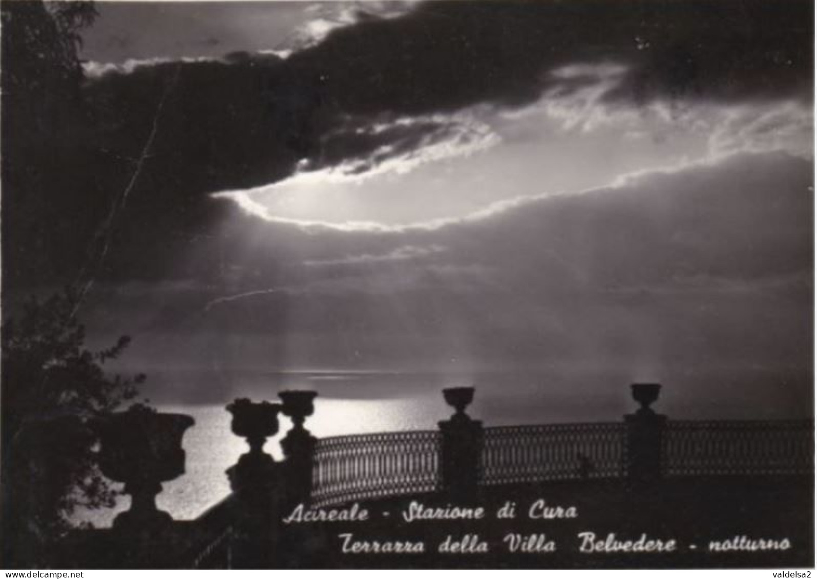 ACIREALE - CATANIA - STAZIONE DI CURA - NOTTURNO - TERRAZZA DELLA VILLA BELVEDERE - 1956 - Acireale