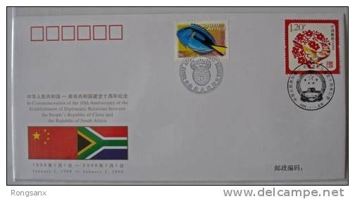 PFTN.WJ-169 CHINA-SOUTH AFRICA DIPLOMATIC COMM.COVER - FDC