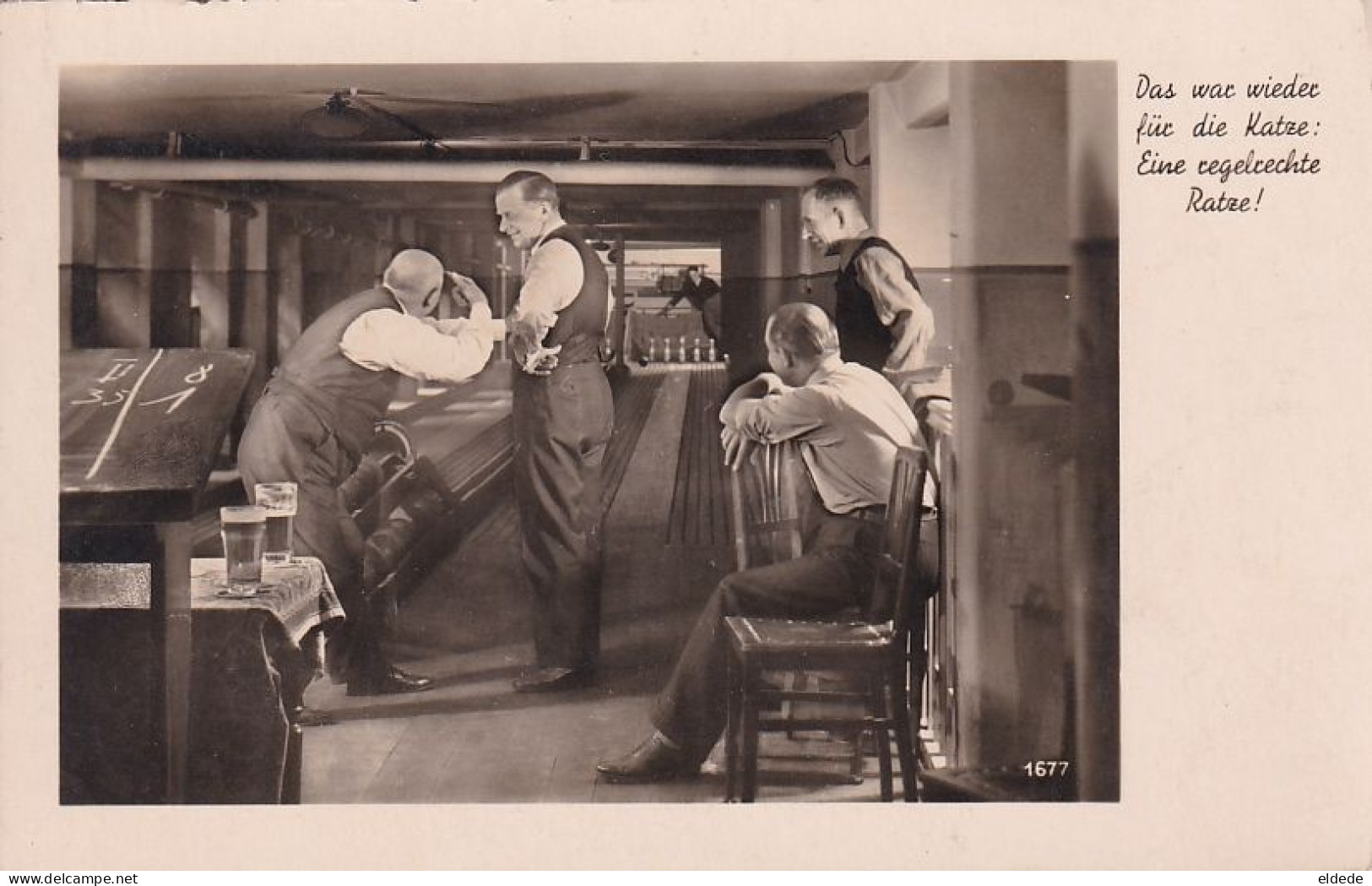 Real Photo Bowling , Jeu De Quilles , Skittles , Germany , Beer Drinkers - Boliche