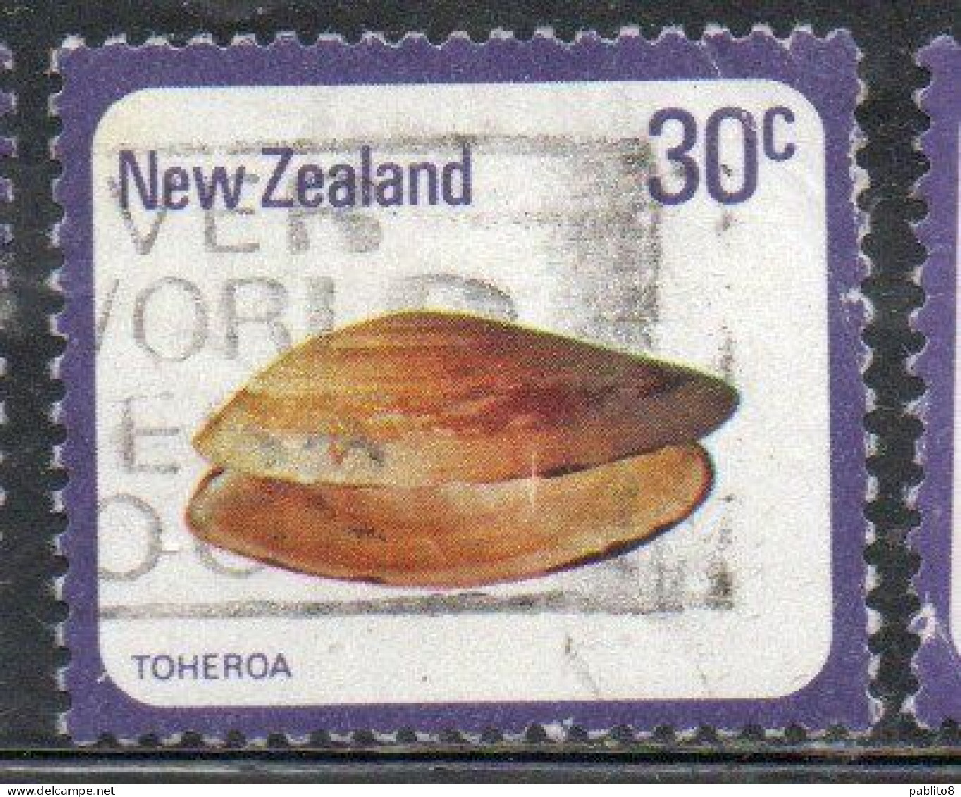 NEW ZEALAND NUOVA ZELANDA 1978 SHELLS TOHEROA PAPHIES VENTRICOSA 30c USED USATO OBLITERE' - Usati