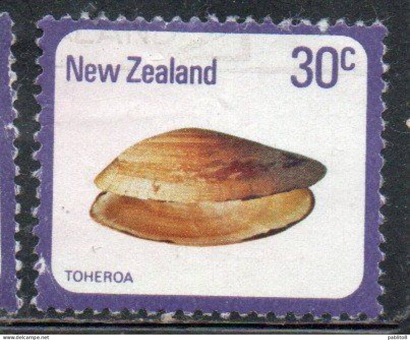 NEW ZEALAND NUOVA ZELANDA 1978 SHELLS TOHEROA PAPHIES VENTRICOSA 30c USED USATO OBLITERE' - Gebraucht