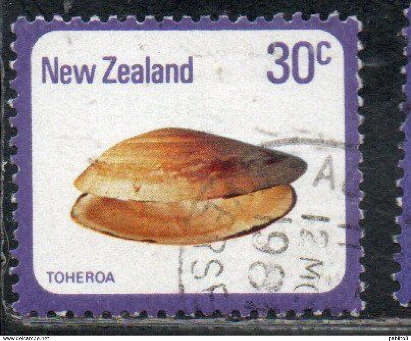 NEW ZEALAND NUOVA ZELANDA 1978 SHELLS TOHEROA PAPHIES VENTRICOSA 30c USED USATO OBLITERE' - Oblitérés