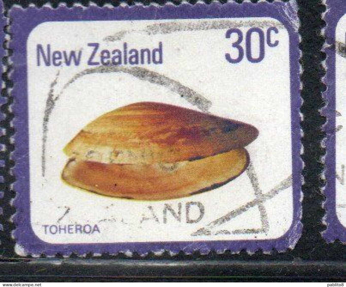 NEW ZEALAND NUOVA ZELANDA 1978 SHELLS TOHEROA PAPHIES VENTRICOSA 30c USED USATO OBLITERE' - Oblitérés