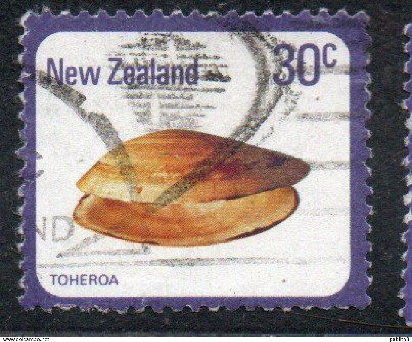 NEW ZEALAND NUOVA ZELANDA 1978 SHELLS TOHEROA PAPHIES VENTRICOSA 30c USED USATO OBLITERE' - Gebraucht