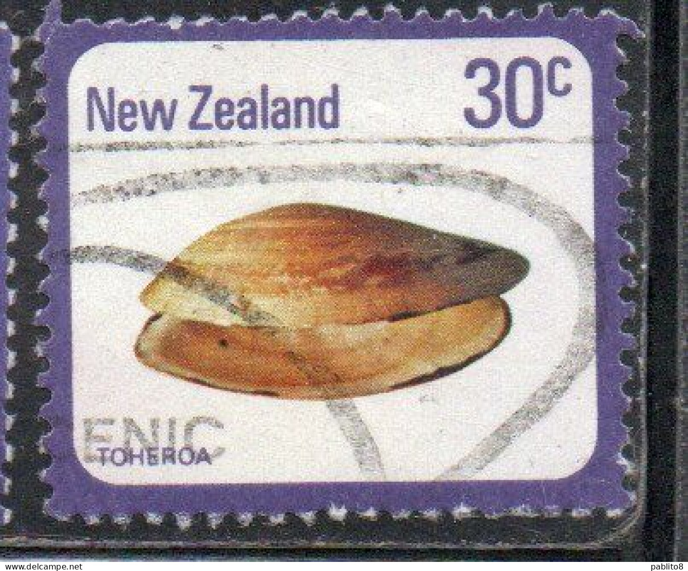 NEW ZEALAND NUOVA ZELANDA 1978 SHELLS TOHEROA PAPHIES VENTRICOSA 30c USED USATO OBLITERE' - Gebraucht