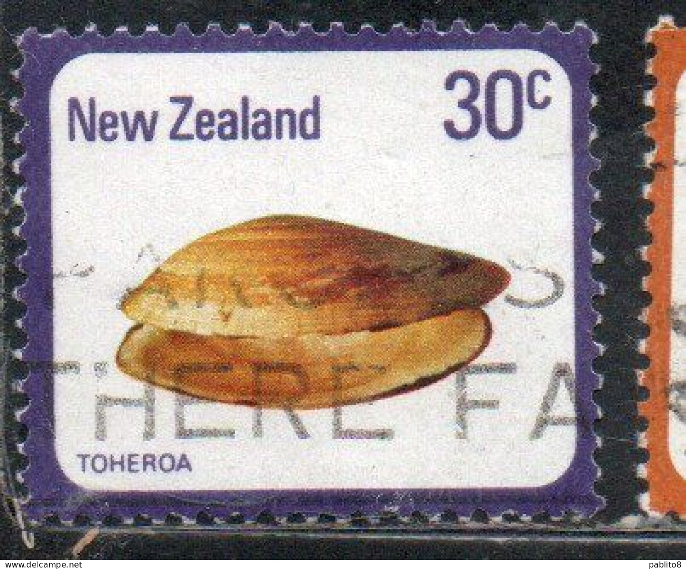 NEW ZEALAND NUOVA ZELANDA 1978 SHELLS TOHEROA PAPHIES VENTRICOSA 30c USED USATO OBLITERE' - Oblitérés