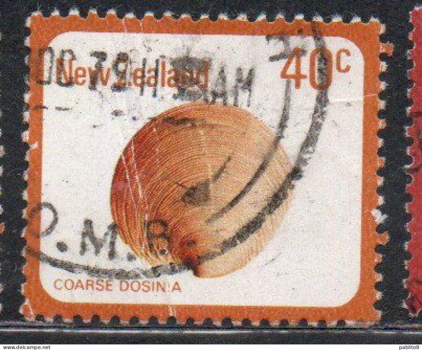 NEW ZEALAND NUOVA ZELANDA 1978 SHELLS COARSE DOSINIA ANUS 40c USED USATO OBLITERE' - Usados