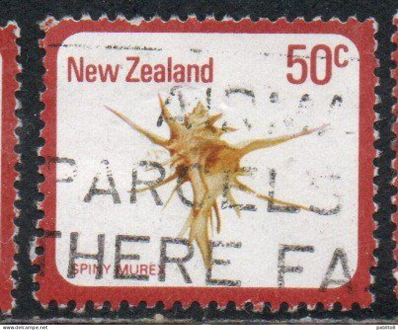 NEW ZEALAND NUOVA ZELANDA 1978 SHELLS SPINY MUREX POIRIERIA ZELANDICA 50c USED USATO OBLITERE' - Gebraucht