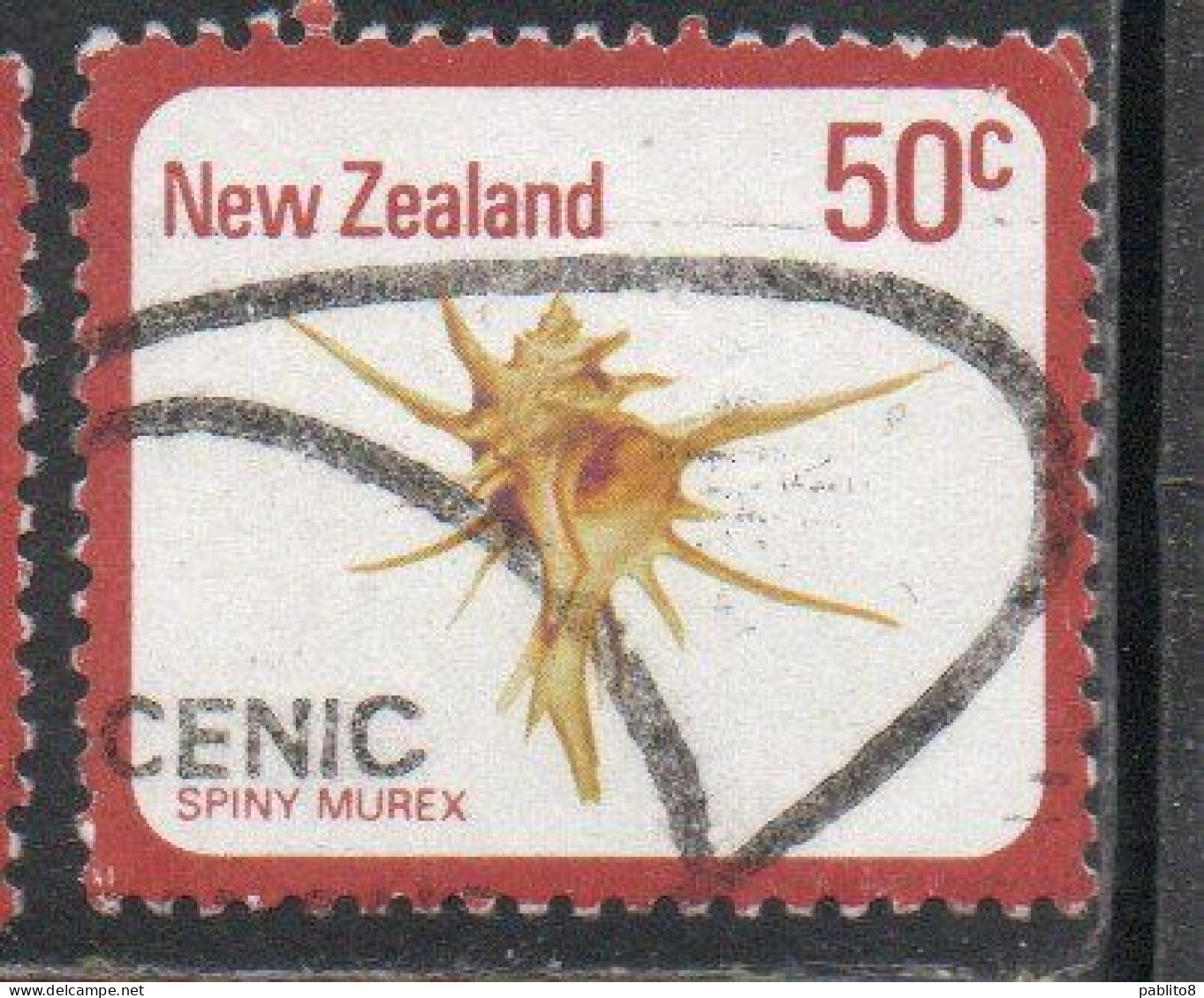 NEW ZEALAND NUOVA ZELANDA 1978 SHELLS SPINY MUREX POIRIERIA ZELANDICA 50c USED USATO OBLITERE' - Used Stamps