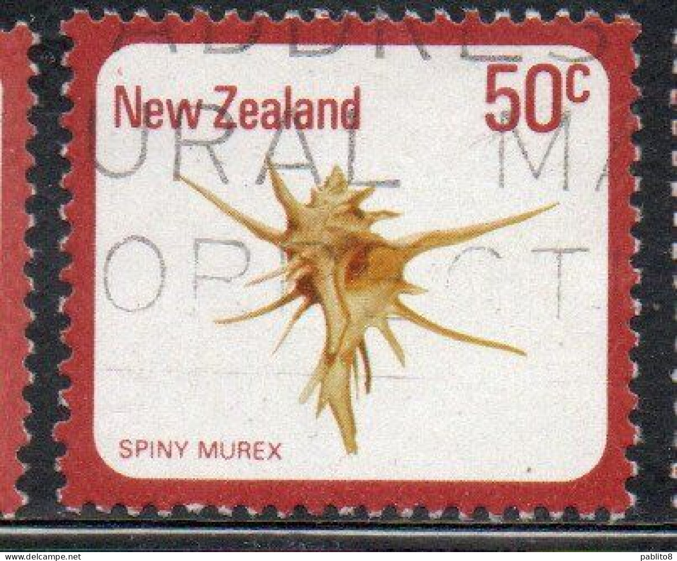 NEW ZEALAND NUOVA ZELANDA 1978 SHELLS SPINY MUREX POIRIERIA ZELANDICA 50c USED USATO OBLITERE' - Oblitérés