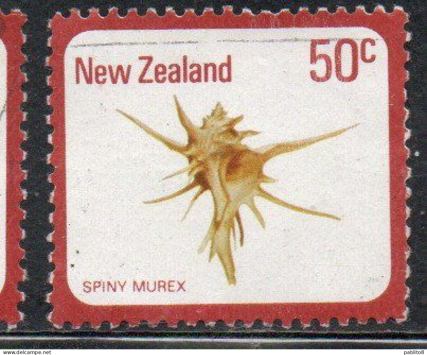 NEW ZEALAND NUOVA ZELANDA 1978 SHELLS SPINY MUREX POIRIERIA ZELANDICA 50c USED USATO OBLITERE' - Usati