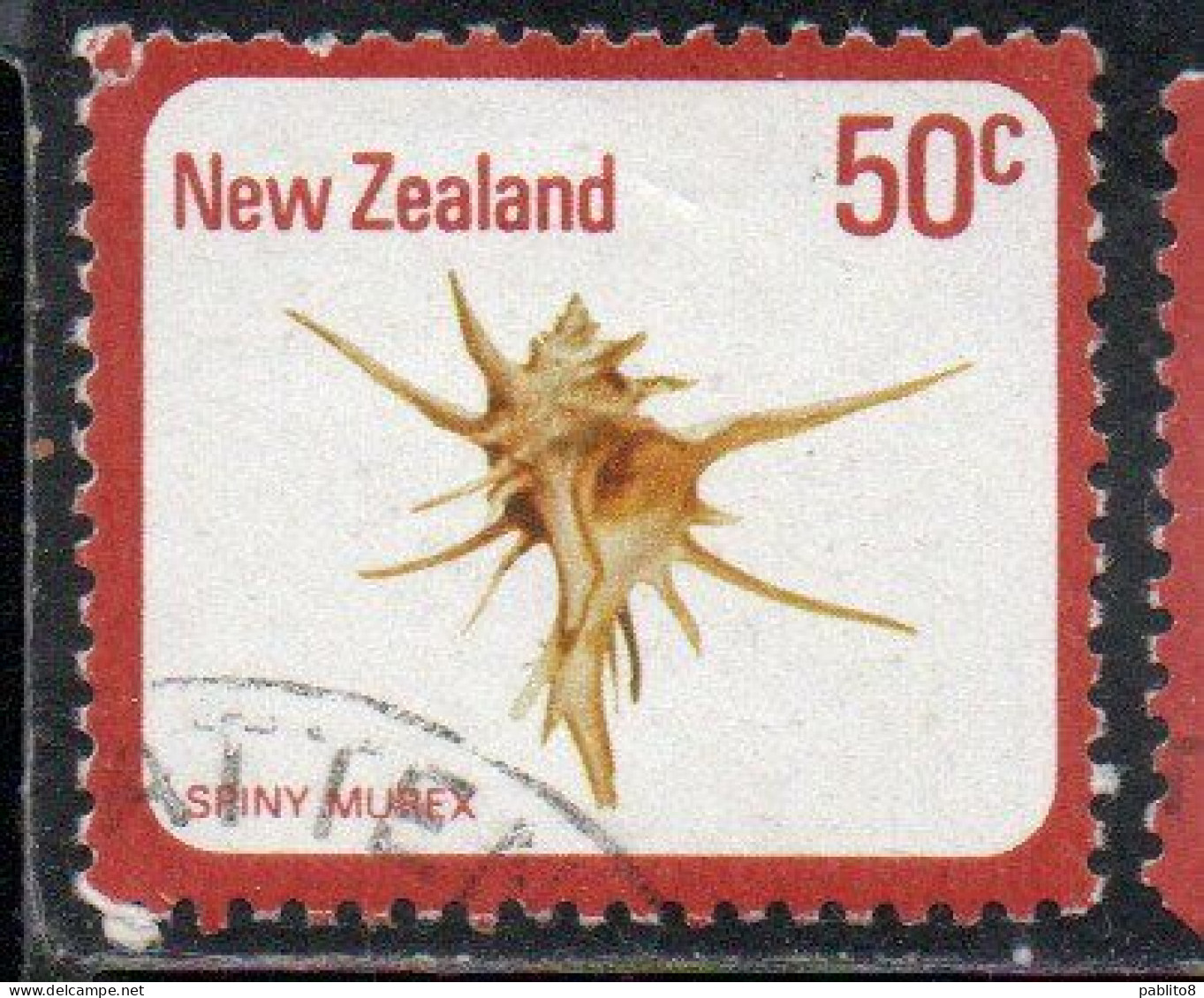 NEW ZEALAND NUOVA ZELANDA 1978 SHELLS SPINY MUREX POIRIERIA ZELANDICA 50c USED USATO OBLITERE' - Oblitérés