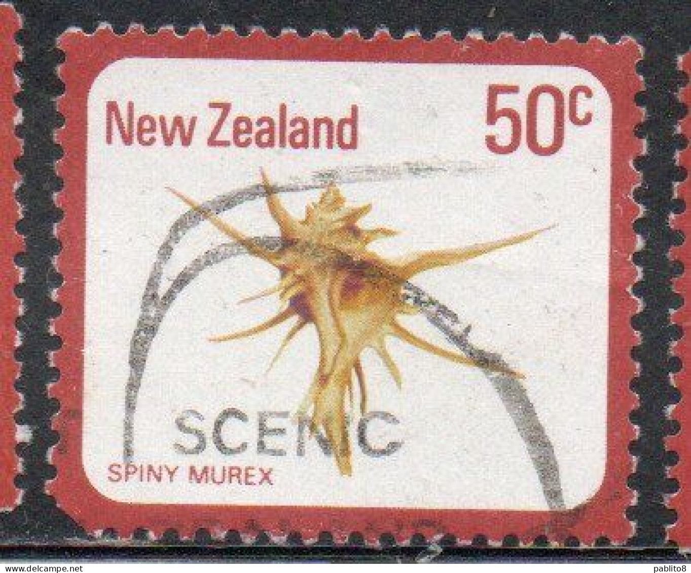 NEW ZEALAND NUOVA ZELANDA 1978 SHELLS SPINY MUREX POIRIERIA ZELANDICA 50c USED USATO OBLITERE' - Gebraucht