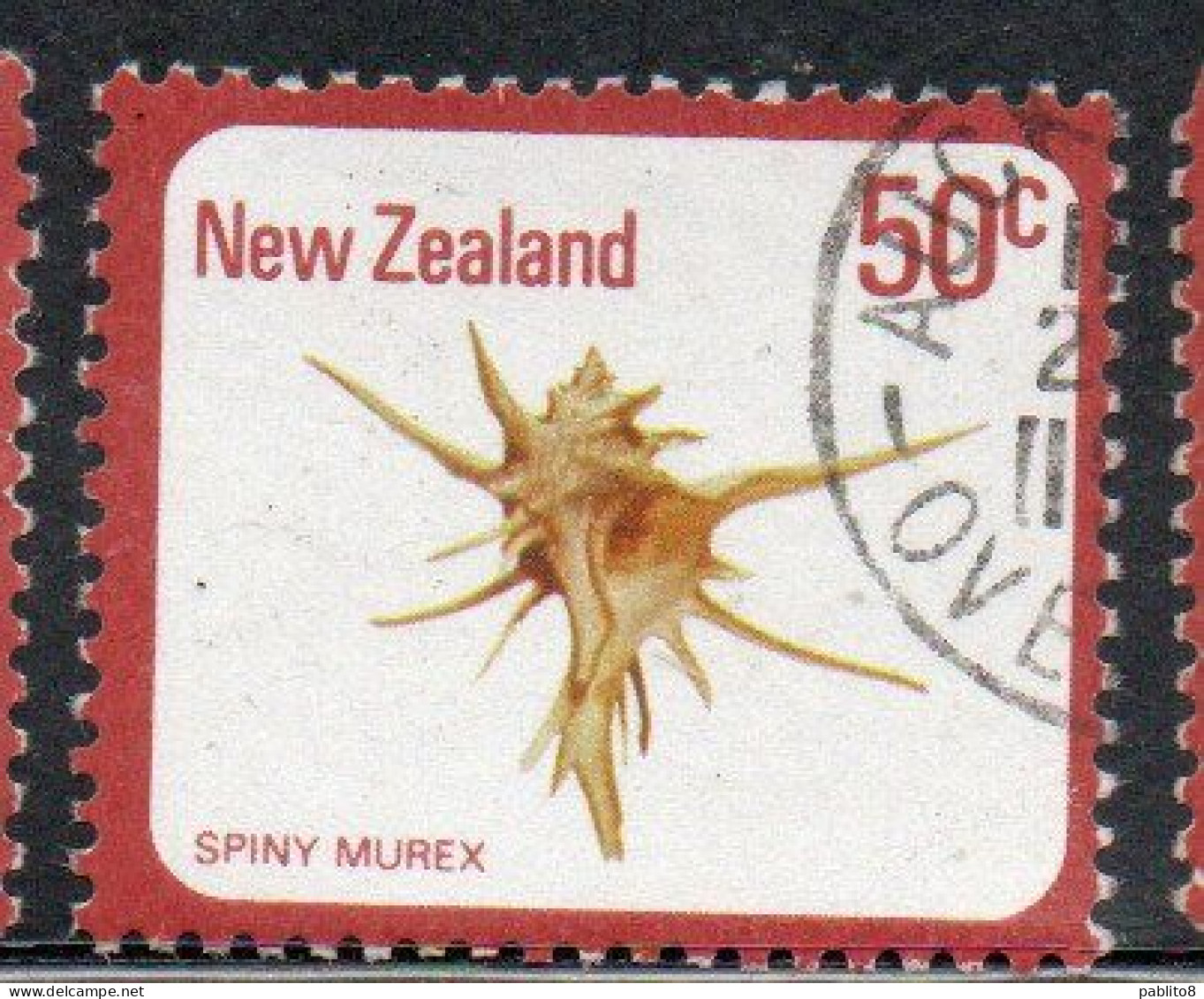 NEW ZEALAND NUOVA ZELANDA 1978 SHELLS SPINY MUREX POIRIERIA ZELANDICA 50c USED USATO OBLITERE' - Oblitérés