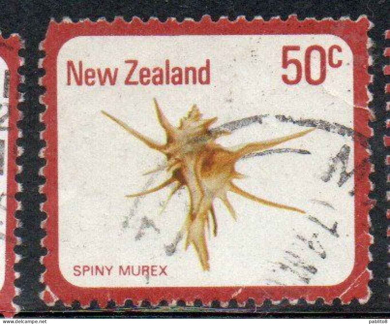 NEW ZEALAND NUOVA ZELANDA 1978 SHELLS SPINY MUREX POIRIERIA ZELANDICA 50c USED USATO OBLITERE' - Oblitérés