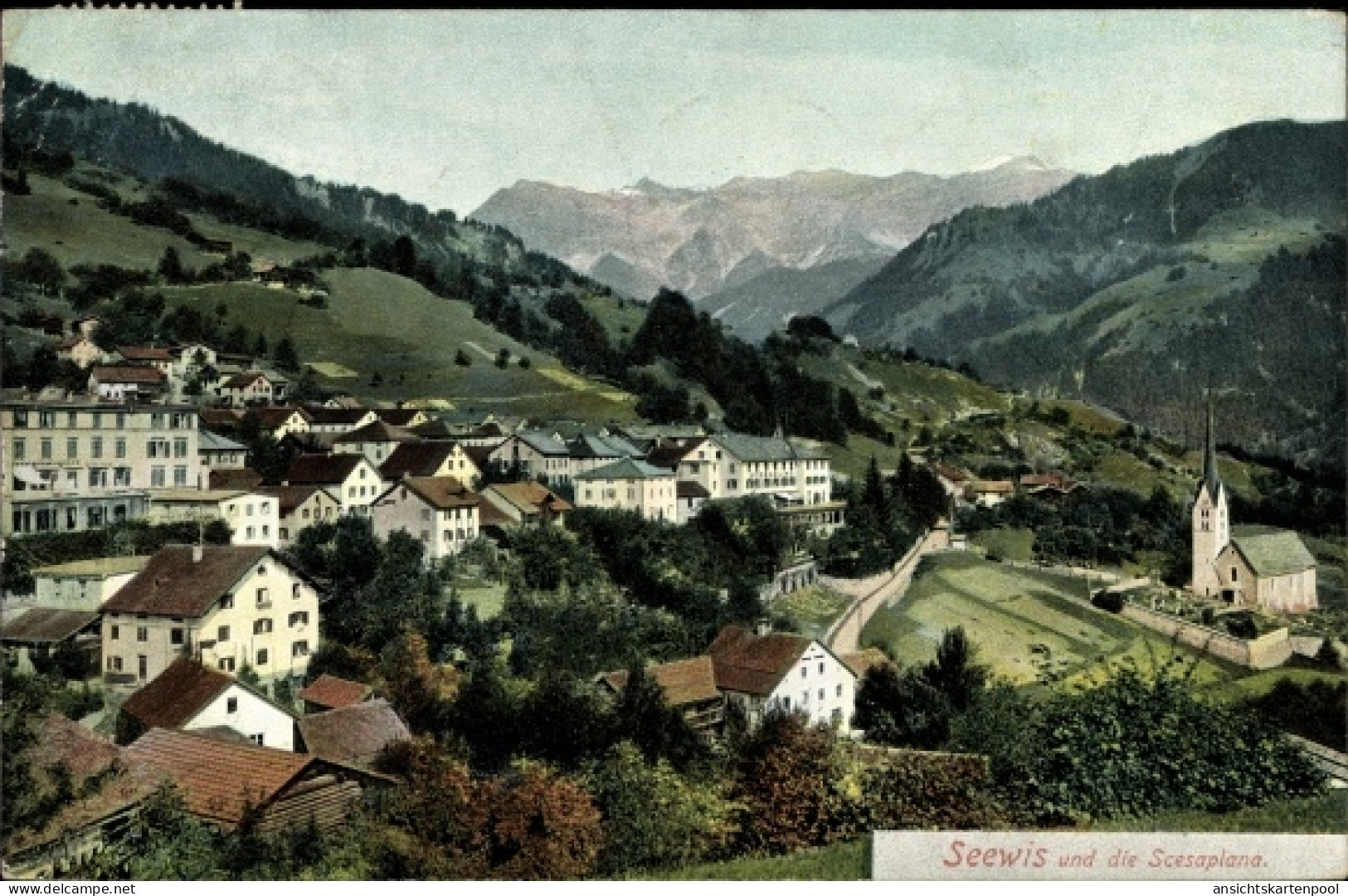 CPA Seewis Im Prättigau Kt. Graubünden, Panorama Mit Scesaplana - Seewis Im Prättigau