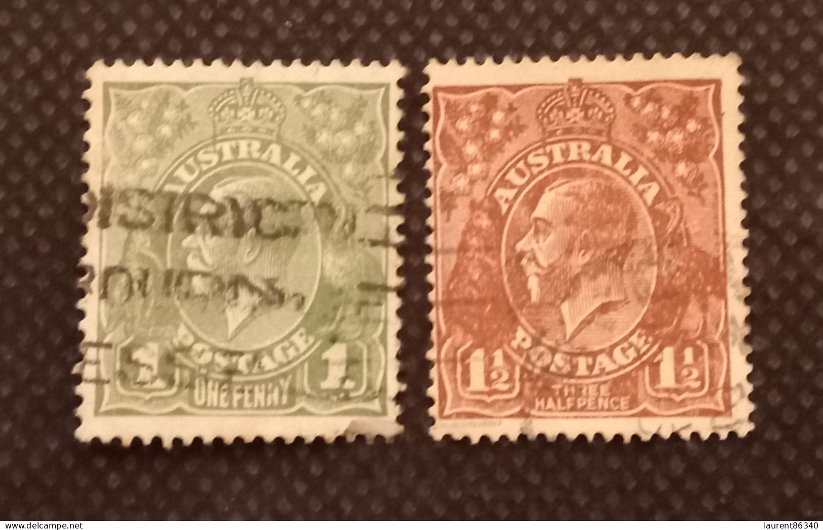 AUSTRALIE 1918 -1924 King George V - Different Watermark – 1P &  1½P Oblitérés - Used Stamps