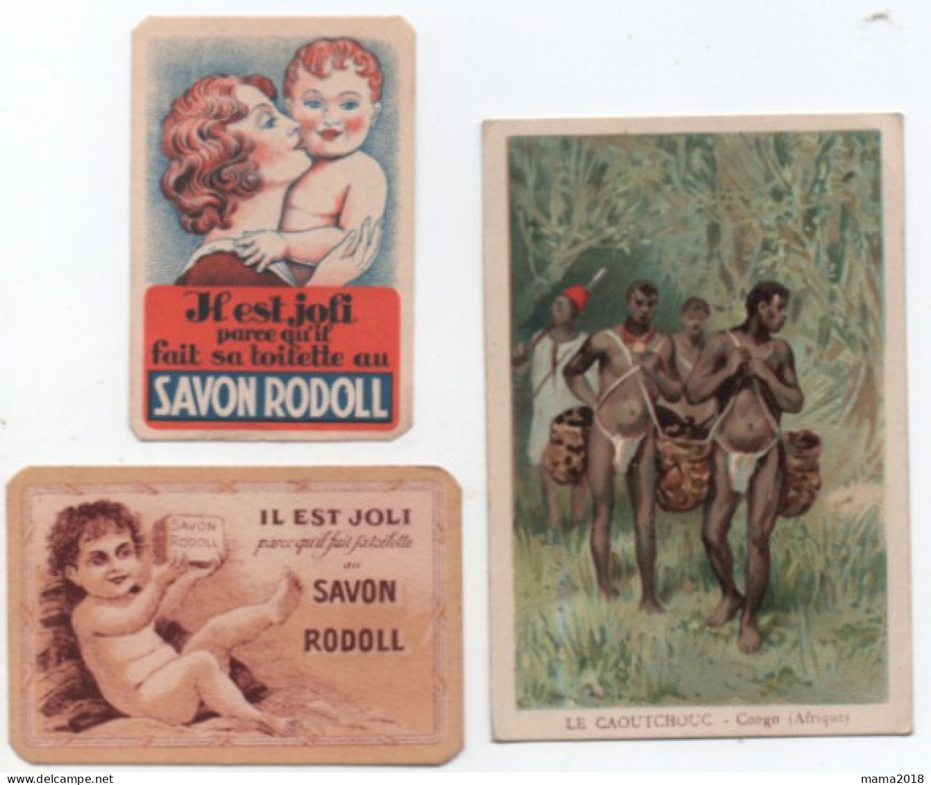 Savon Rodoll   Lot 3 Chromos Et Un Carte Parfumée   SIMON Paris - Anciennes (jusque 1960)