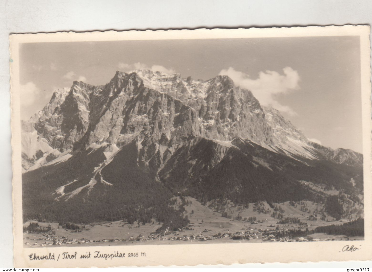 D3864) EHRWALD / Tirol Mit Zugspitze - Alte S/W AK 1953 - Ehrwald