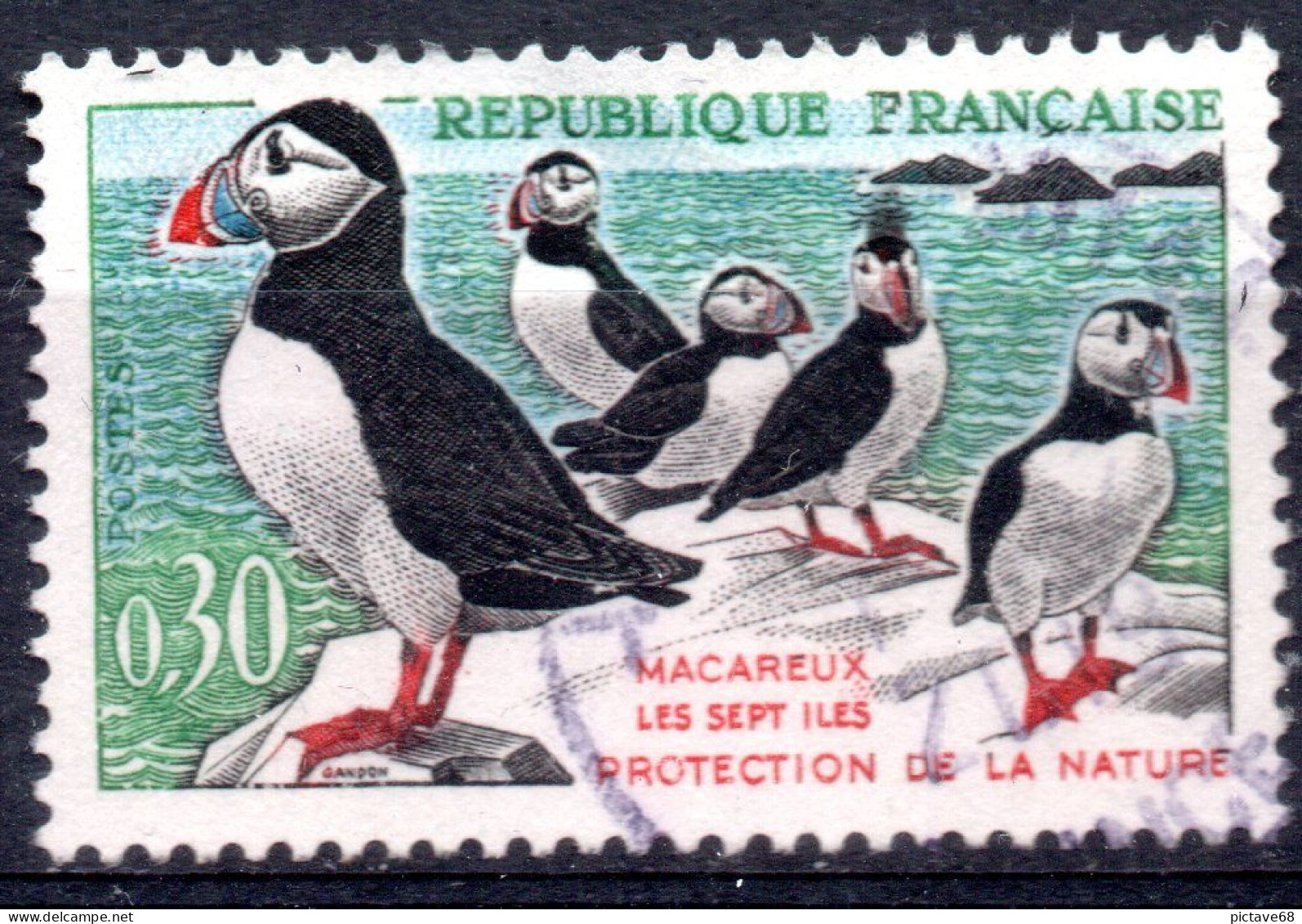 FRANCE / MACAREUX  N° 1274a & 1374c Oblitérés Macareux à La Houppe Et Macareux Aux Pieds Noirs - Usati