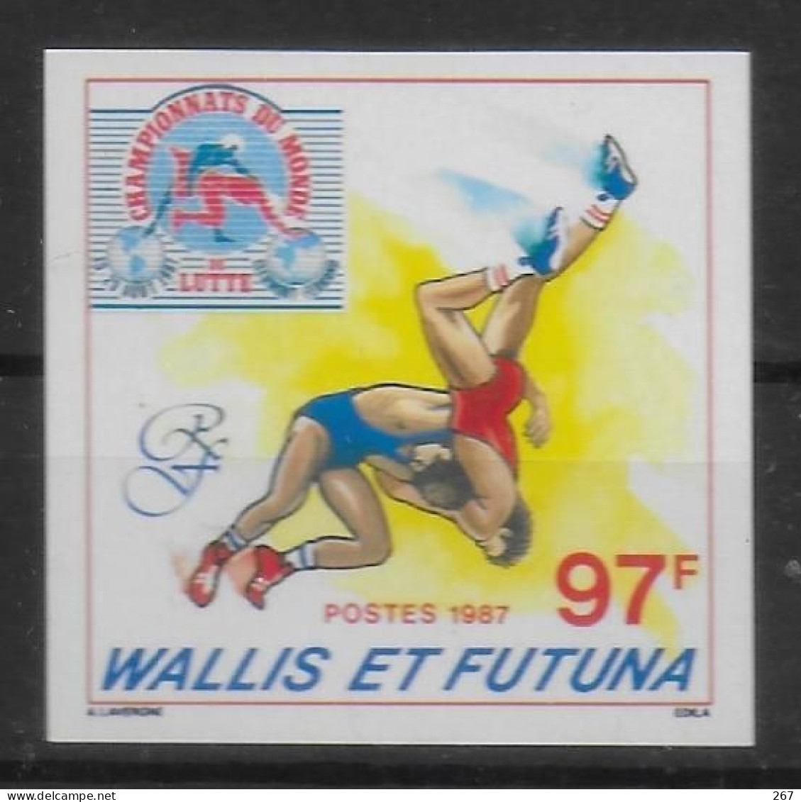 WALLIS ET FUTUNA  N° 366    * *    NON DENTELE  Lutte - Lotta