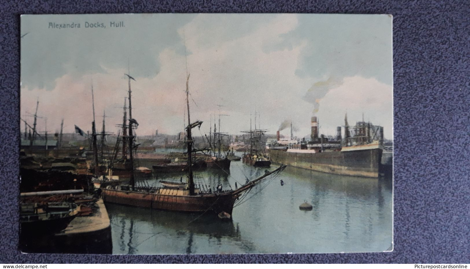 HULL ALEXANDRA DOCKS OLD COLOUR POSTCARD YORKSHIRE - Hull