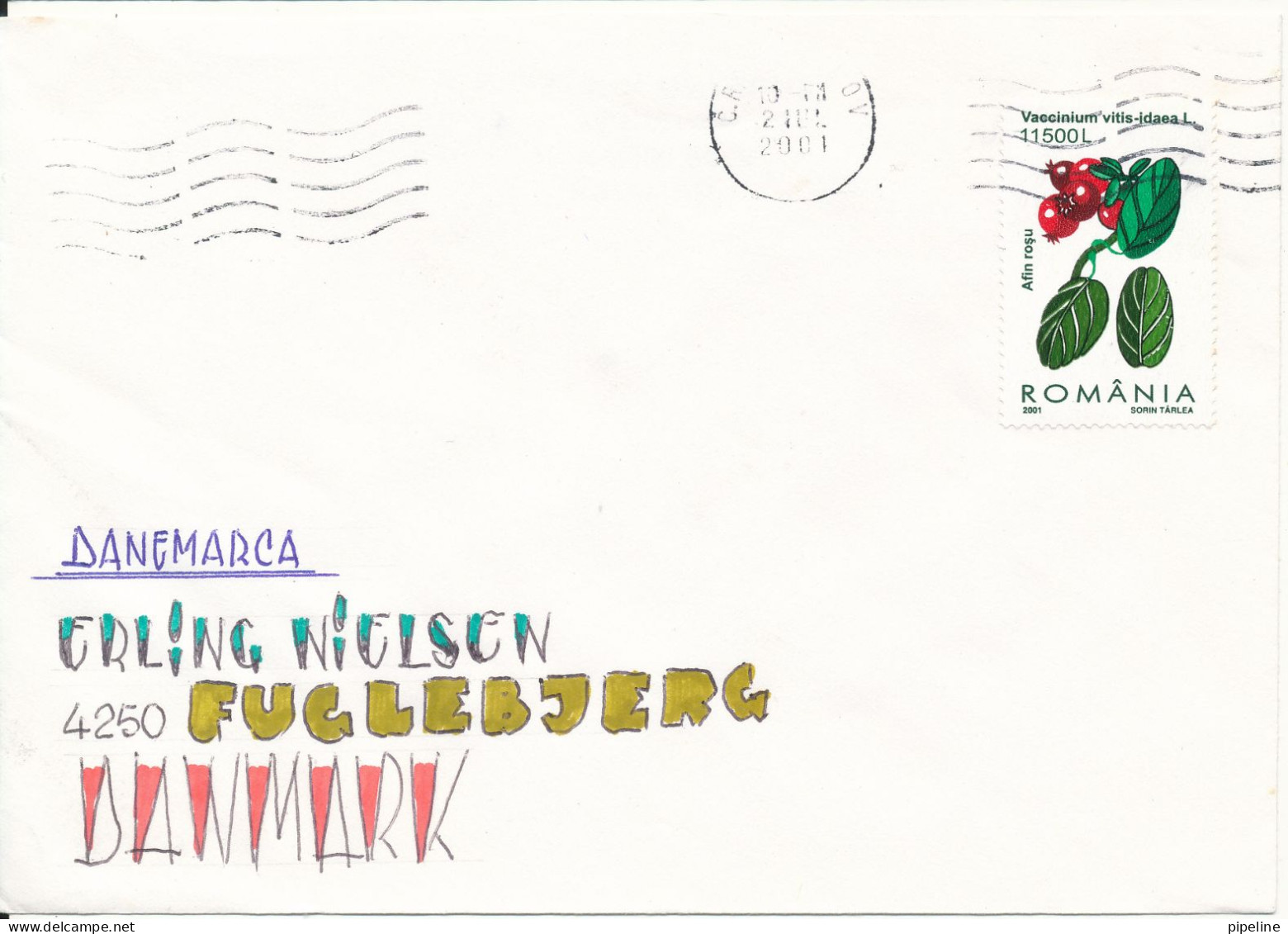 Romania Cover Sent To Denmark Brasov 2-7-2001 Single Franked - Lettres & Documents