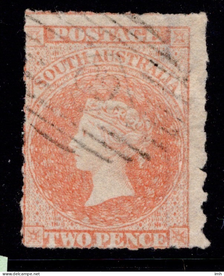 1860-69  SG25 2d Pale Vermilion W2 Second Rouletted Issue (#3) £4.75 - Used Stamps