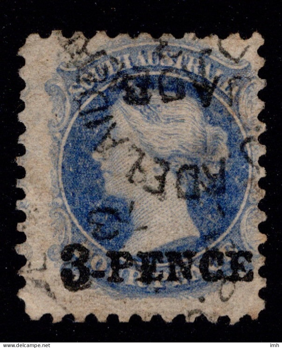 1870-71 SG92 3d On 4d Pale Ultramarine  W2 P10 £30.00 - Used Stamps