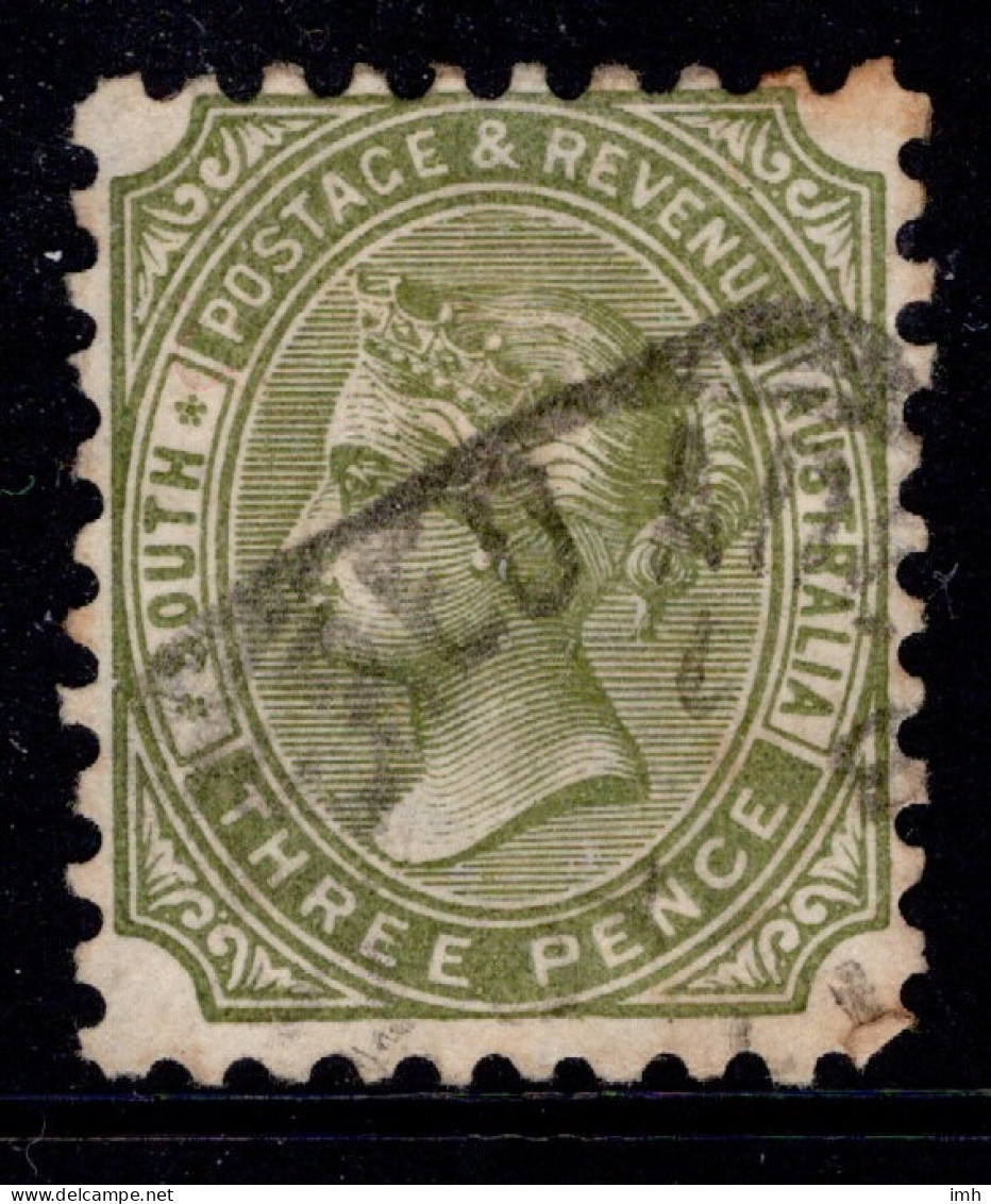 1883-99 SG 183a 3d Olive-green W13 P10 £4.75 - Gebruikt