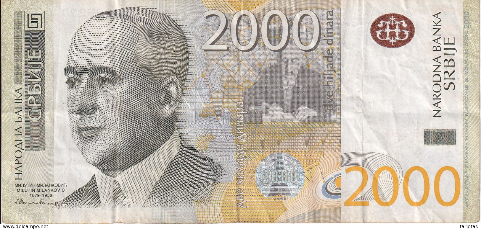 BILLETE DE SERBIA DE 2000 DINARA DEL AÑO 2012 (BANKNOTE) - Serbien
