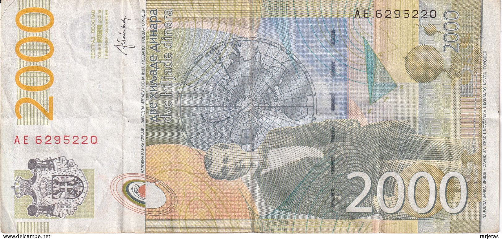 BILLETE DE SERBIA DE 2000 DINARA DEL AÑO 2012 (BANKNOTE) - Serbien