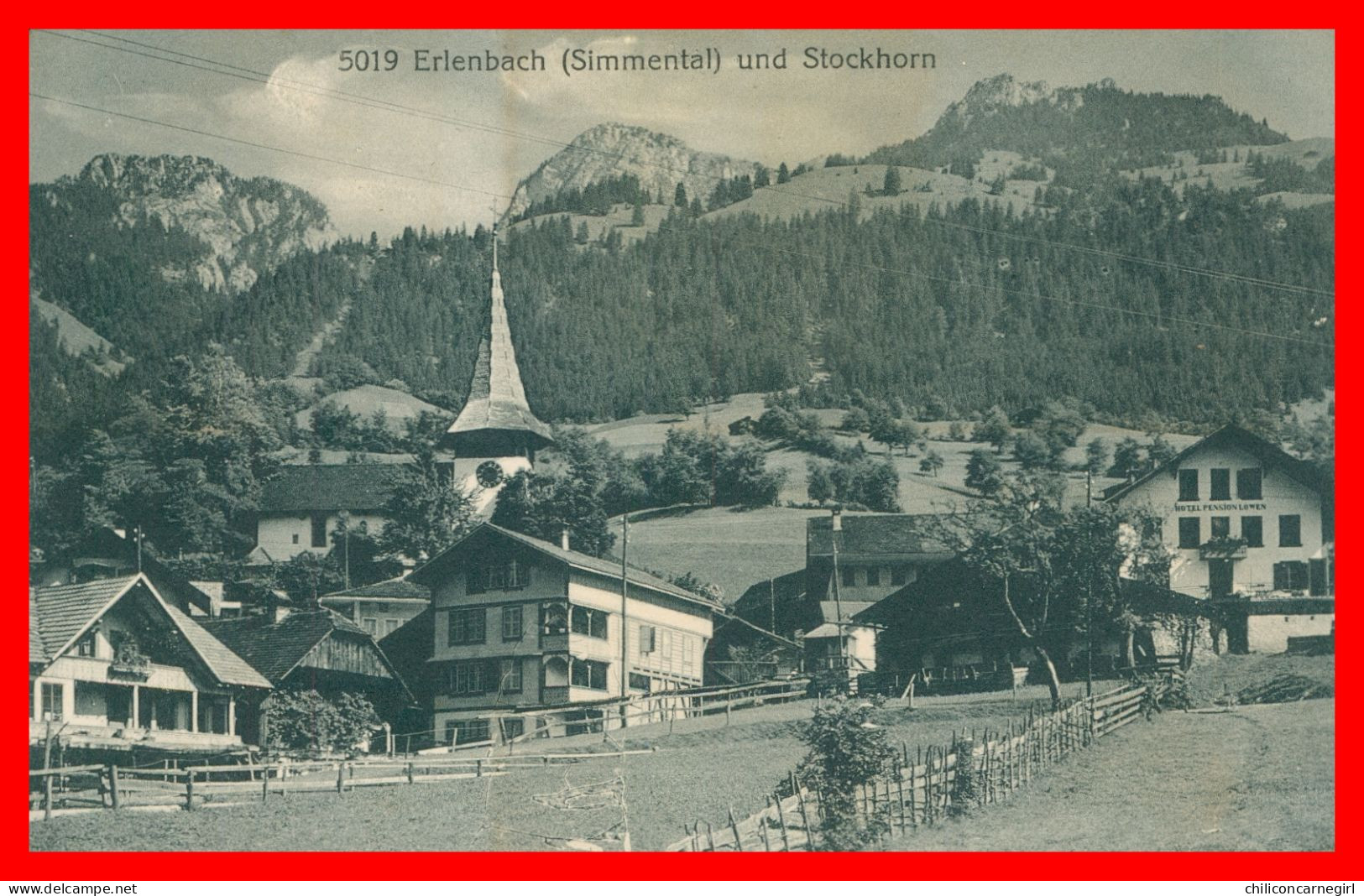 * ERLENBACH Und STOCKHORN - Hotel Pension LOWEN - 5019 - Verlag A.G. KILCHBERG - 1917 - Erlenbach Im Simmental