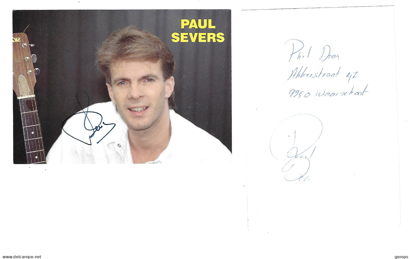 Postkaart Muziek Paul Severs  + Handtekening - Autographs