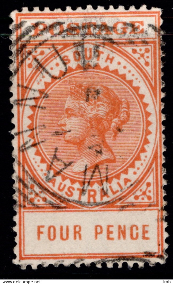 1906-12 SG 299a 4d Orange Thick Postage W27 P12 Or 12.5 (#1) £2.75 - Usati