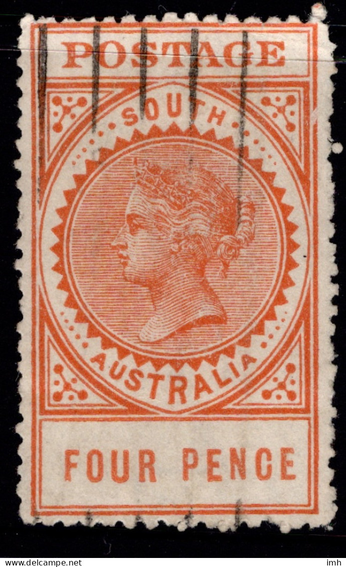 1906-12 SG 299a 4d Orange Thick Postage W27 P12 Or 12.5 (#2) £2.75 - Gebruikt