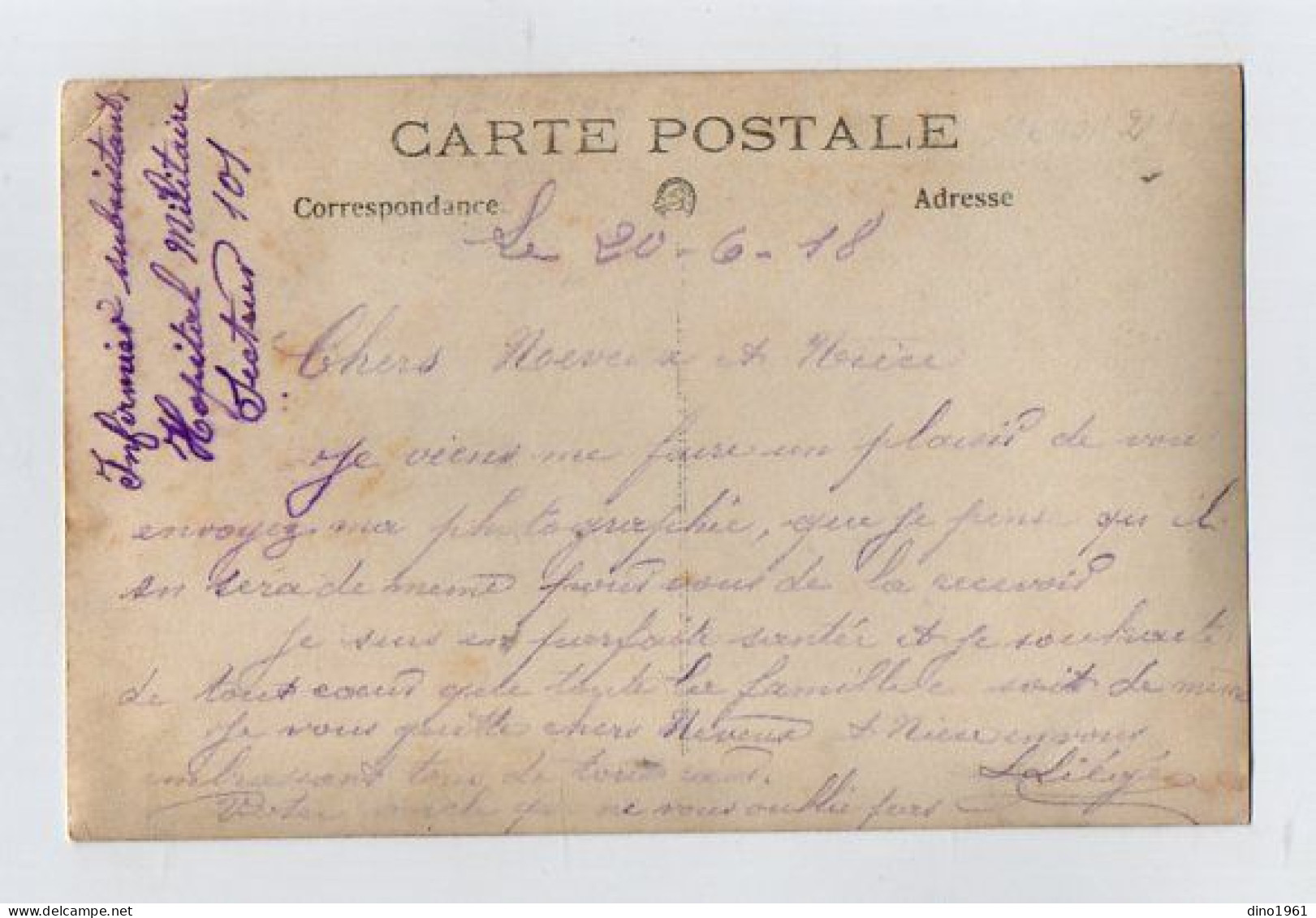 CPA 3432 - MILITARIA - Carte Photo Militaire - Soldat Infirmier Subsistant Hopital Militaire Secteur 101 - Characters