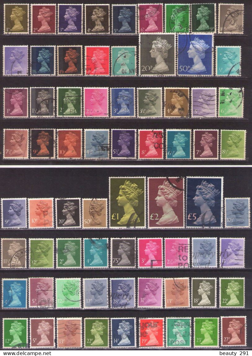 Great Britain 1967 - 2000   Queen Elizabeth - 118 Stamps,all Different - Definitives - Altri & Non Classificati