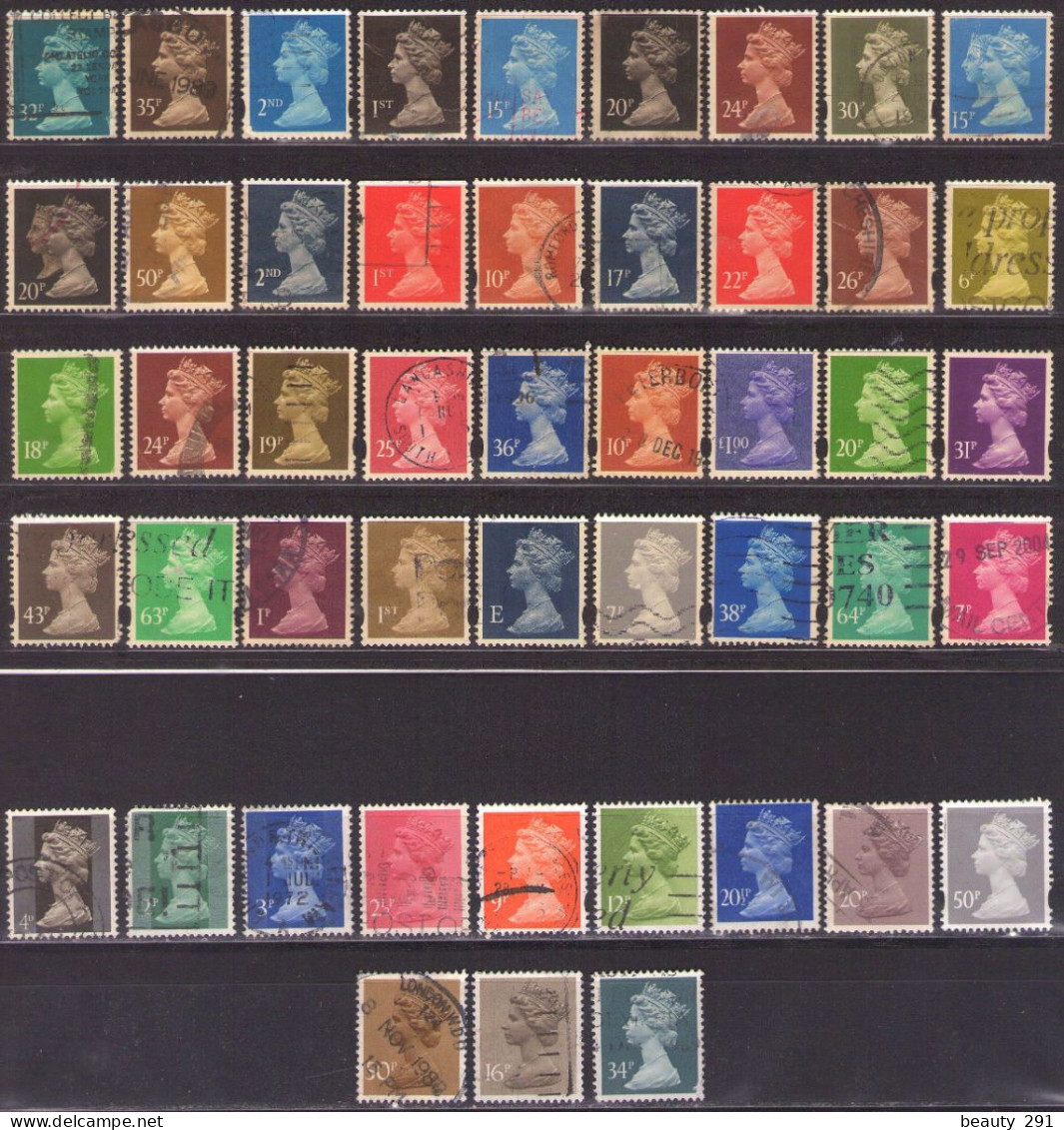 Great Britain 1967 - 2000   Queen Elizabeth - 118 Stamps,all Different - Definitives - Sonstige & Ohne Zuordnung